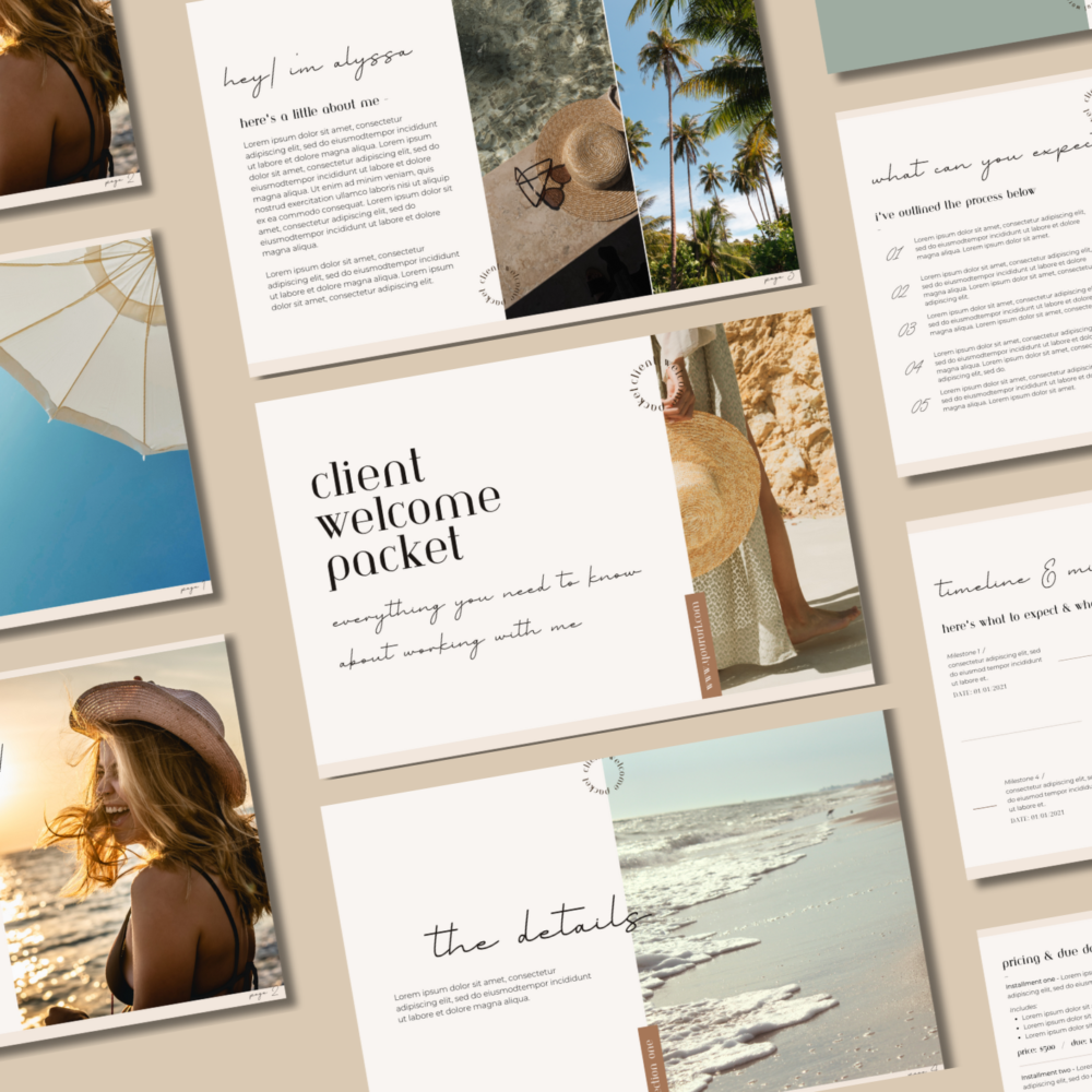client welcome guide pdf canva template