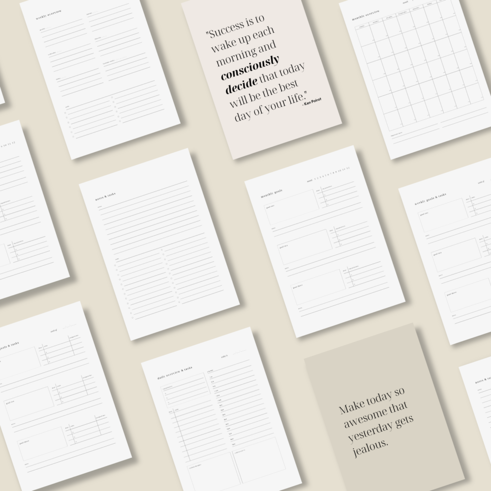 monthly weekly daily planning sheets canva template